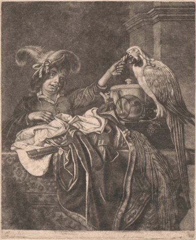 Junge und ein Papagei von Unknown artist