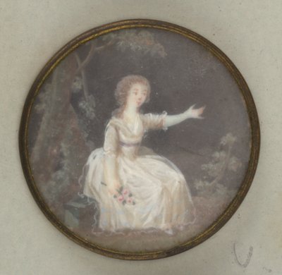 Knopf mit gemalter Dame von Unknown artist