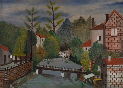 Kanal und Häuser von Unknown artist