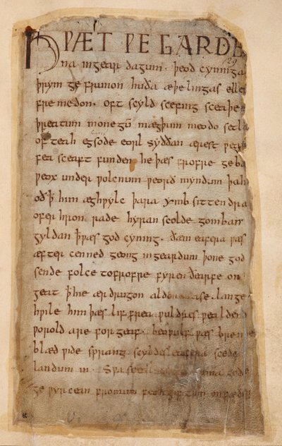 Cotton Vitellius A.XV..132 Der Anfang von Beowulf von Unknown artist