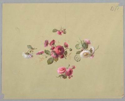 Entwurf für Tapeten und Textilien: Blumen von Unknown artist