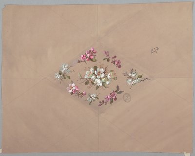 Entwurf für Tapeten und Textilien: Blumen von Unknown artist