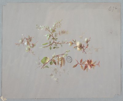 Entwurf für Tapeten und Textilien: Blumen von Unknown artist