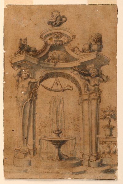 Entwurf für einen Gartenbrunnen von Unknown artist