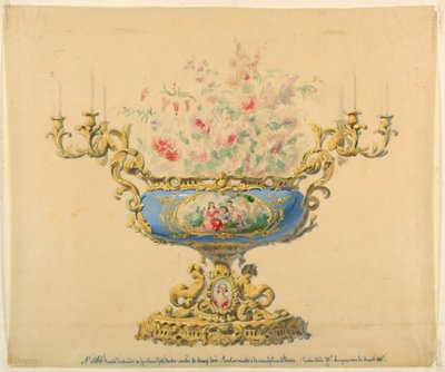 Entwurf für eine Jardiniere und einen Kandelaber von Unknown artist