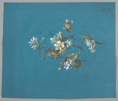 Entwurf für Tapeten und Textilien, Blumen von Unknown artist