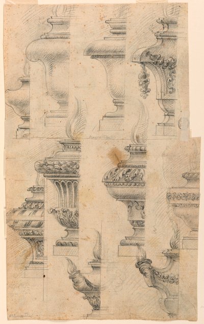 Entwürfe für Balustervasen von Unknown artist