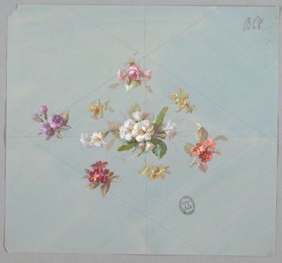 Entwürfe für Tapeten und Textilien: Blumen von Unknown artist