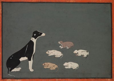 Hund mit Welpen von Unknown artist