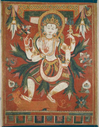 Doppelseitiges Gemaltes Banner (Paubha) mit Gott Shiva von Unknown artist