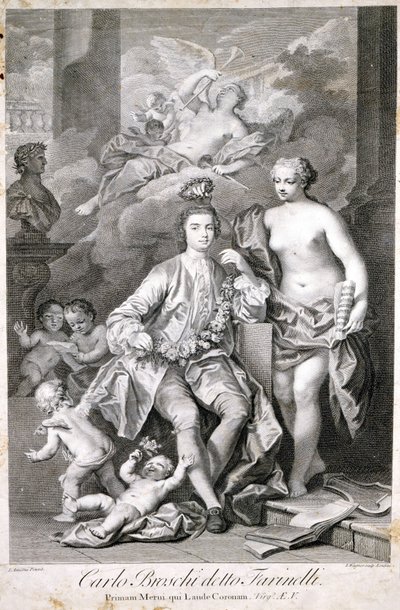 Farinelli (Carlo Broschi, genannt; 1705 - 1782) von Unknown artist