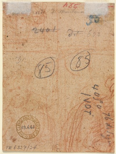 Fragment von zwei Figuren (verso) von Unknown artist