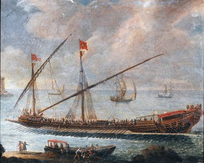 Galeere verlässt den Hafen von Genua von Unknown artist