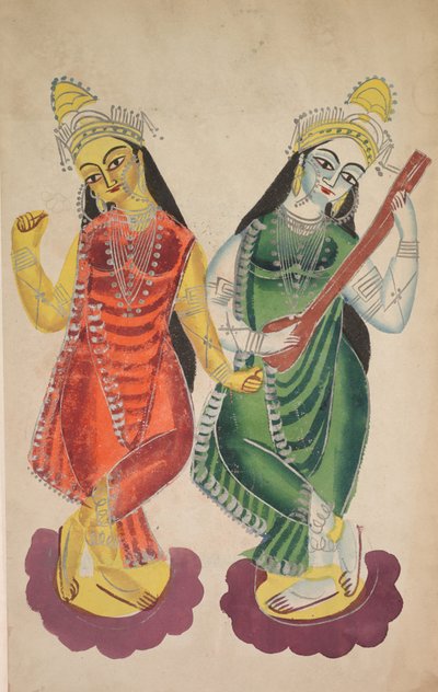 Göttinnen Lakshmi und Sarasvati (verso) von Unknown artist