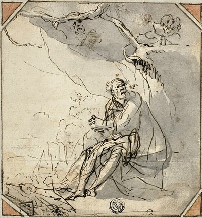 Einsiedlerheiliger in der Höhle von Unknown artist