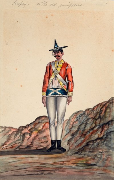 Indischer Offizier, Bengalische Armee, ca. 1805 von Unknown artist