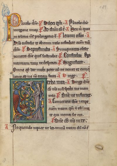 Initiale V: Drache und eine Frau von Unknown artist