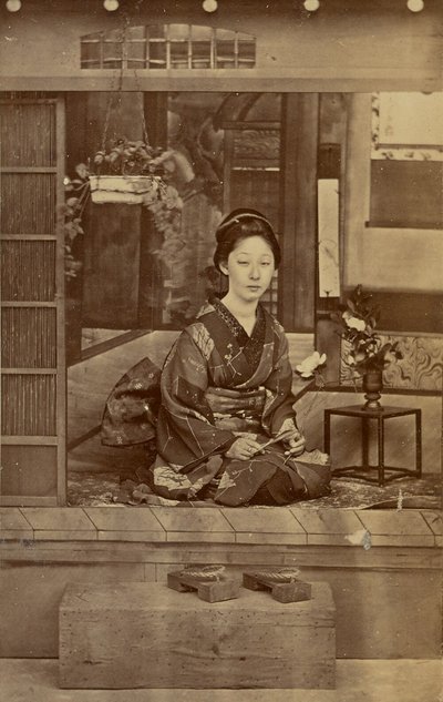 [Kniende japanische Frau] von Unknown artist