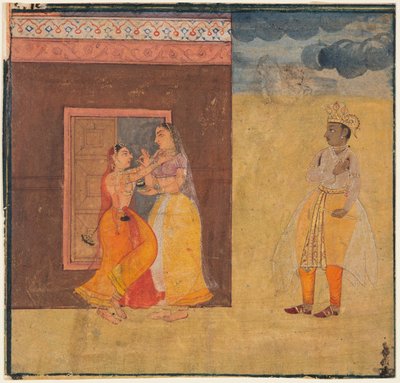 Krishna Abhisarika Nayika, aus einem Rasikapriya-Manuskript von Unknown artist