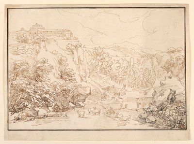 Landschaft mit Kühen von Unknown artist