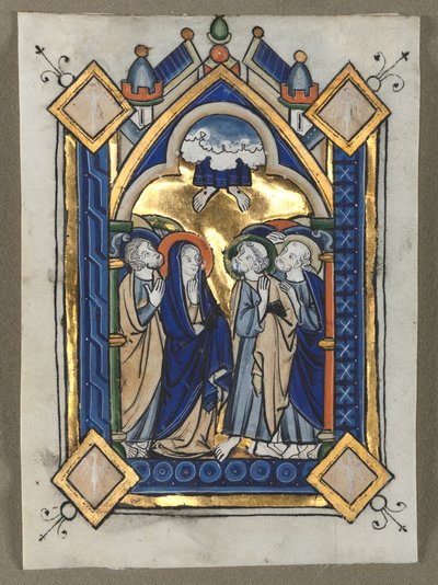 Blatt aus einem Psalter: Die Himmelfahrt von Unknown artist