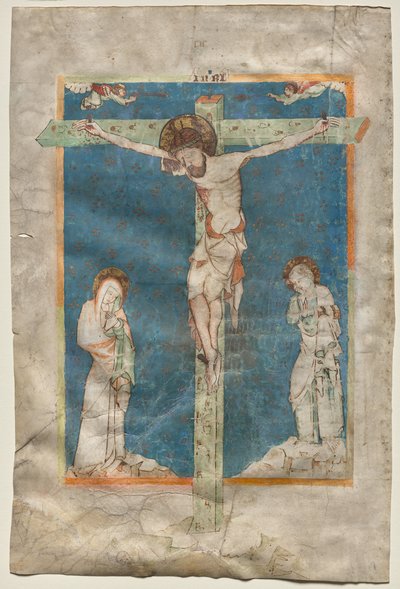 Blatt aus einem Messbuch: Die Kreuzigung (recto) von Unknown artist