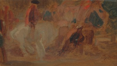 Mann auf einem weißen Pferd von Unknown artist