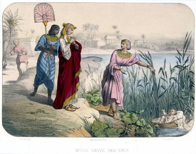 Moses rettet Wasser - Bibel von Unknown artist