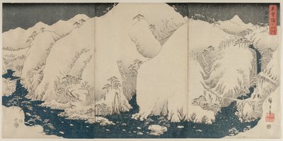 Berg und Fluss auf der Kiso-Straße von Unknown artist