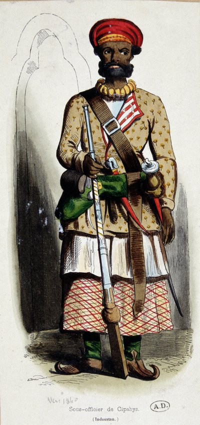 Unteroffizier Cipaye (Indien) - Gravur von Unknown artist