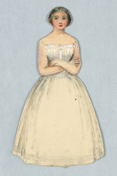 Papierpuppe in Unterröcken von Unknown artist
