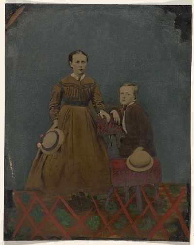 Porträt von jungem Jungen und Mädchen von Unknown artist
