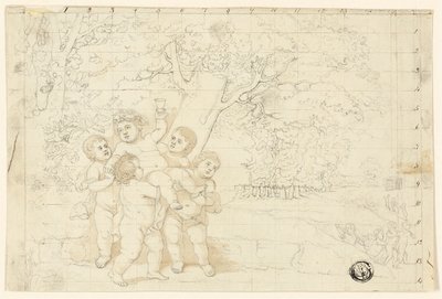 Putti tragen den jungen Bacchus von Unknown artist