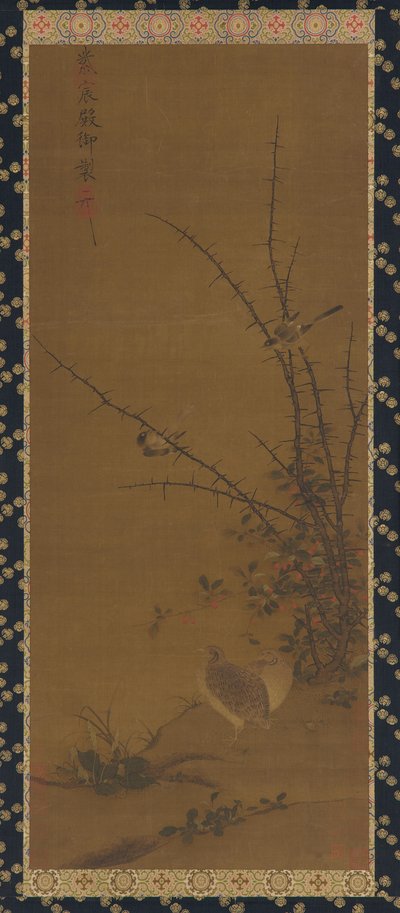 Wachteln, andere Vögel und Brombeeren von Unknown artist