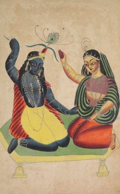 Radha und Krishna (verso) von Unknown artist