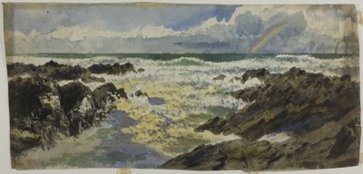Regenbogen über stürmischer See von Unknown artist