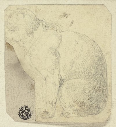 Sitzende Katze im Profil von Unknown artist