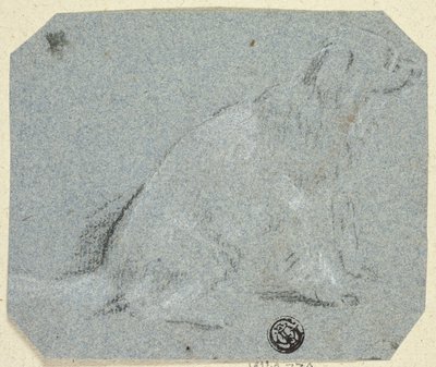 Sitzender Hund im Profil von Unknown artist