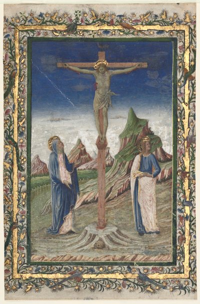 Einzelblatt aus einem Messbuch: Die Kreuzigung von Unknown artist