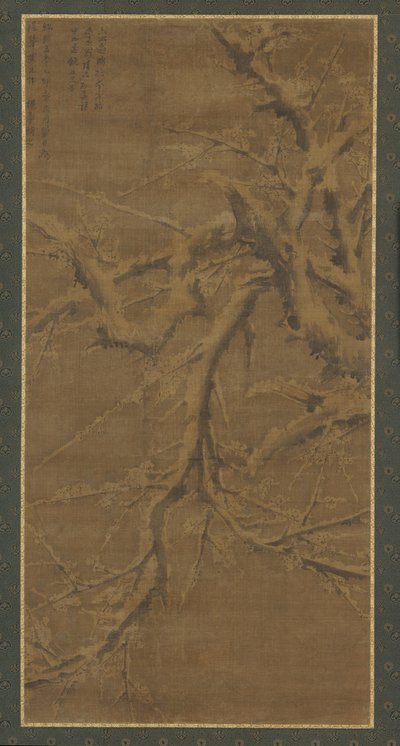Schneebeladene Zweige eines Pflaumenbaums von Unknown artist