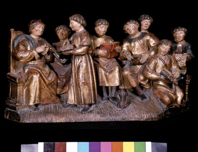 Lehrer und Schüler - geschnitztes Holz von Unknown artist