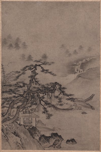 Reetdachhütte am Wasser von Unknown artist