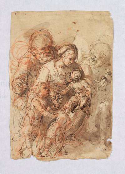 Die Heilige Familie und St. Johannes von Unknown artist