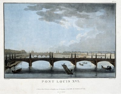 Die Brücke Louis XVI - Gravur von Unknown artist
