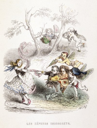 Die neugierigen Zephyre - Gravur von Unknown artist