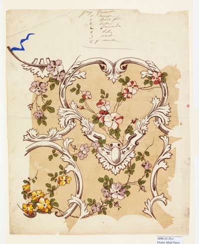 Probedruck für einen geblümten Chintz von Unknown artist
