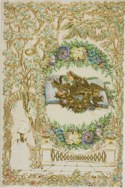 Ohne Titel Valentinstag (Frau im Garten) von Unknown artist