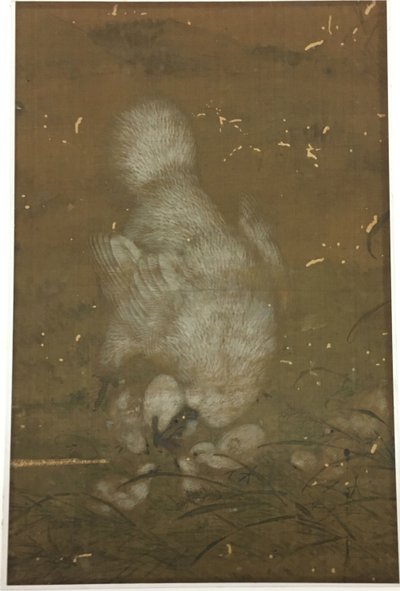 Weiße Henne und Küken von Unknown artist