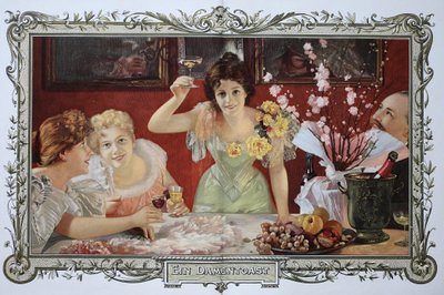 Frauen trinken Cocktails zusammen auf einer Party von Unknown artist