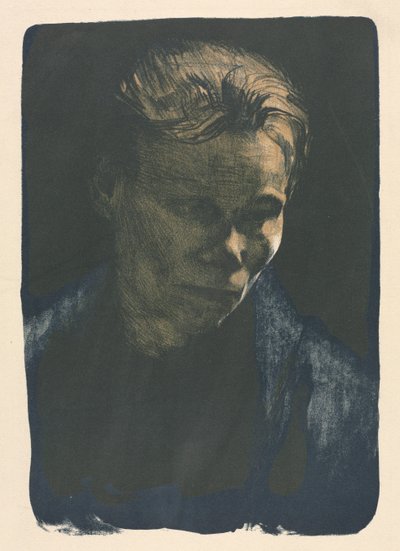 Arbeiterin mit blauem Schal von Unknown artist